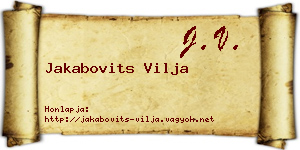 Jakabovits Vilja névjegykártya