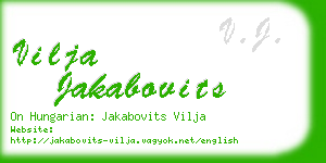 vilja jakabovits business card